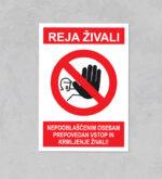 REJA ŽIVALI (nalepka ali tabla)