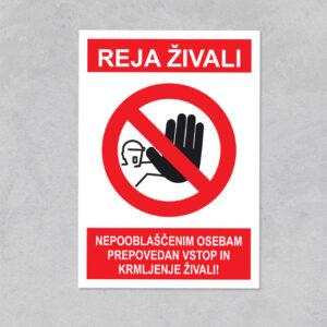 REJA ŽIVALI (nalepka ali tabla)