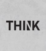 THINK – minimalistična nalepka